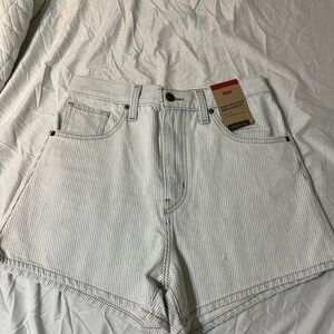 Levi's White High Waist Denim Shorts